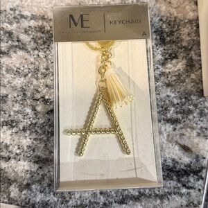 Expressions Gold 'A' Keychain with Tassel. New in box